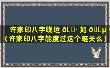 许家印八字晚运 🕷 如 🐵 何（许家印八字能度过这个难关么）